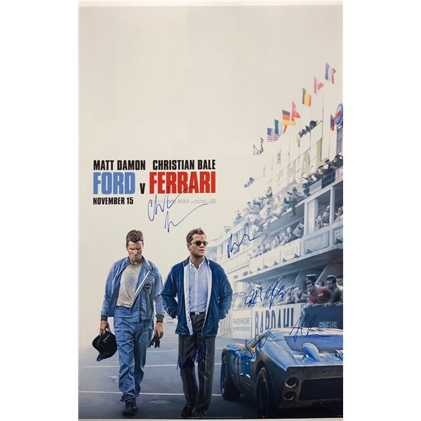 FORD vs Ferrari Poster Matt Damon Christian Bale Autographed Signed
