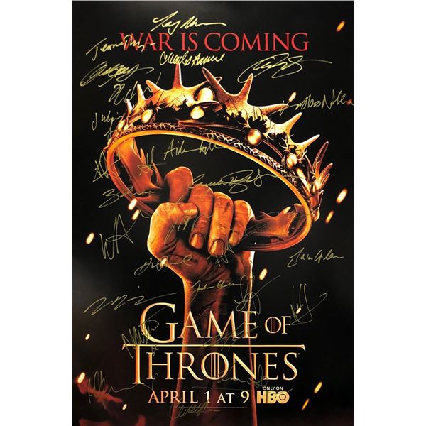 Game of Thrones Poster Emilia Clarke Kit Harington Autographed Signed