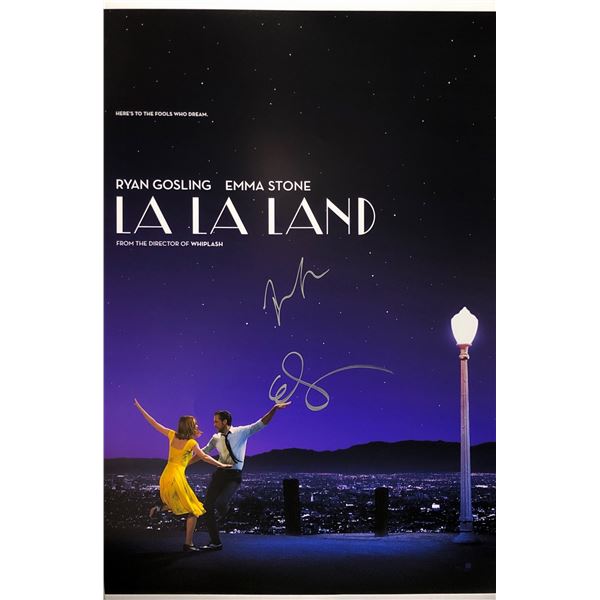 Lala Land Poster Ryan Gosling Emma Stone Autographed Signed