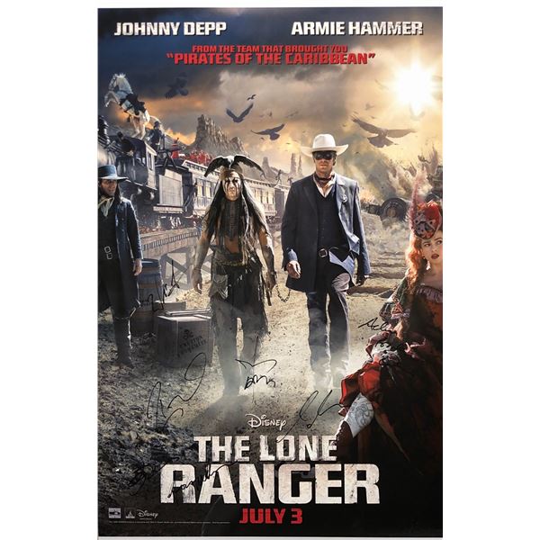 Lone Ranger Poster Johnny Depp Autographed Signed