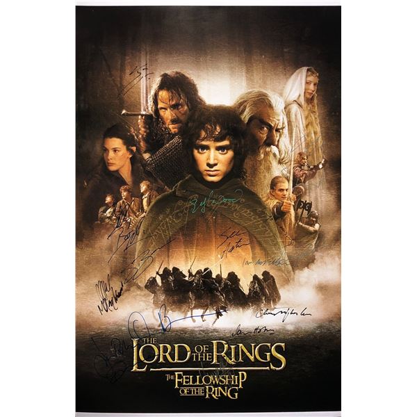 Lord of the Rings Fellowship of the Ring Poster Autographed Signed