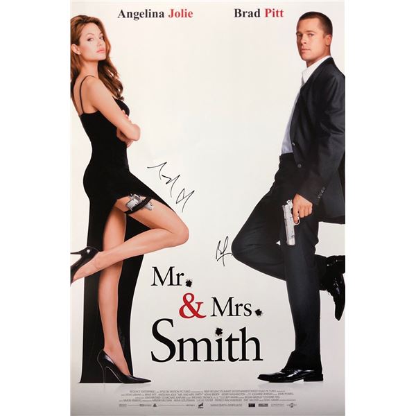 Mr Mrs Smith Angelina Jolie Poster Autographed Signed