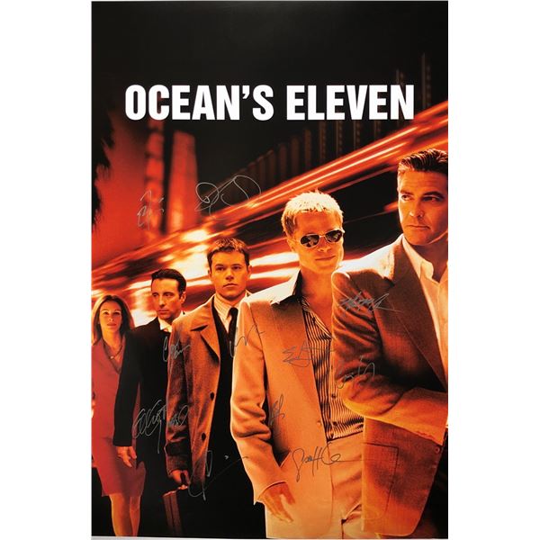 Oceans Eleven Brad Pitt George Clooney Poster Autographed Signed