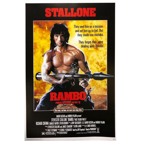 Rambo First Blood Sylvester Stallone Poster Autographed Signed