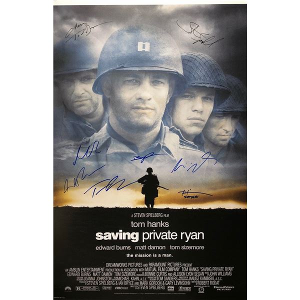 Saving Private Ryan Poster Tom Hanks Matt Damon Steven Spielberg Autographed Signed