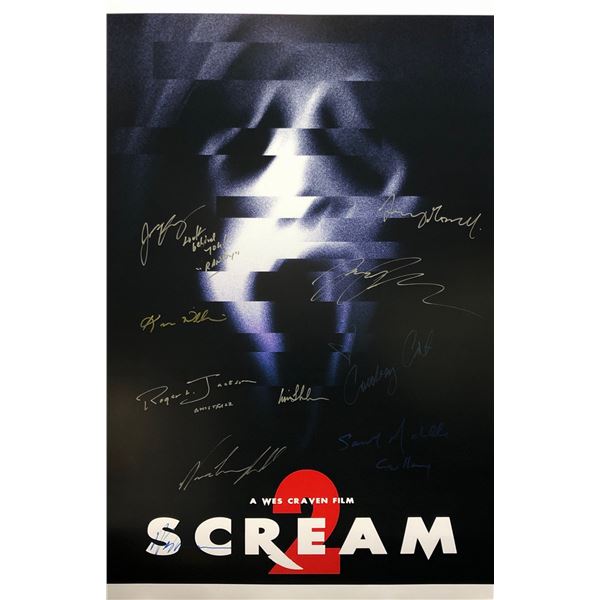 Scream 2 Poster Neve Campbell Courteney Cox Wes Craven Autographed Signed