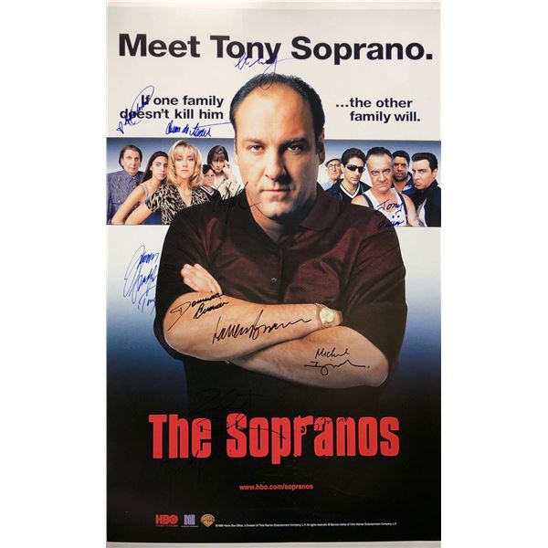 Sopranos Poster James Gandolfini Lorraine Bracco Autographed Signed
