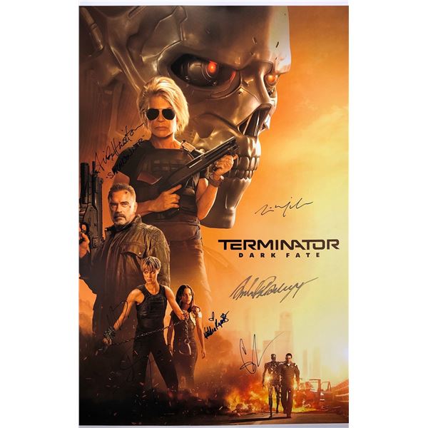 Terminator Dark Fate Poster Arnold Schwarzenegger Linda Hamilton Autographed Signed