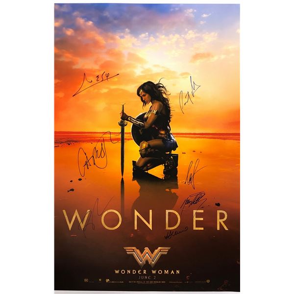 Wonder Woman Poster Gal Gadot Chris Pine Autographed Signed