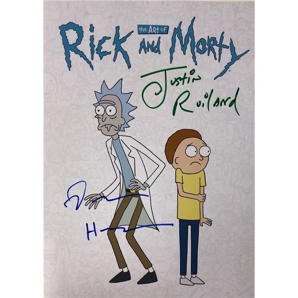 Rick n Morty Harry Dan Harmon Justin Roiland Photo Autographed Signed