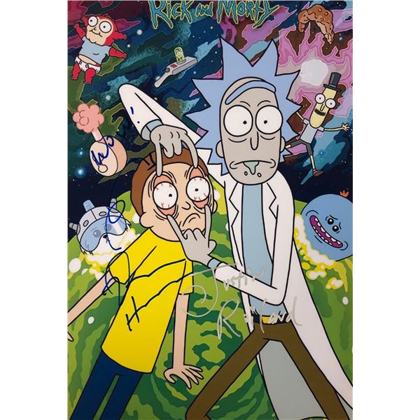 Rick n Morty Harry Dan Harmon Justin Roiland Photo Autographed Signed