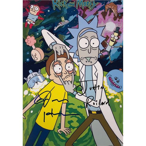 Rick n Morty Harry Dan Harmon Justin Roiland Photo Autographed Signed