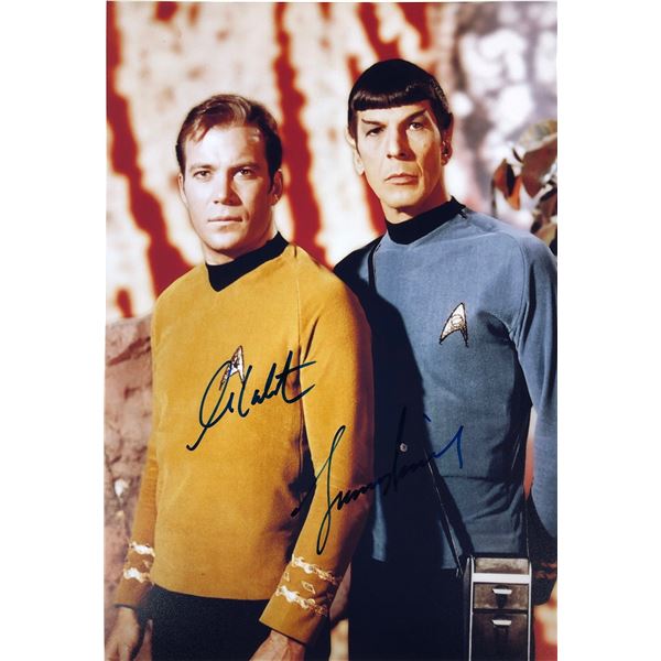 Star Trek William Shatuer Leonard Nimoy Autograph Photo