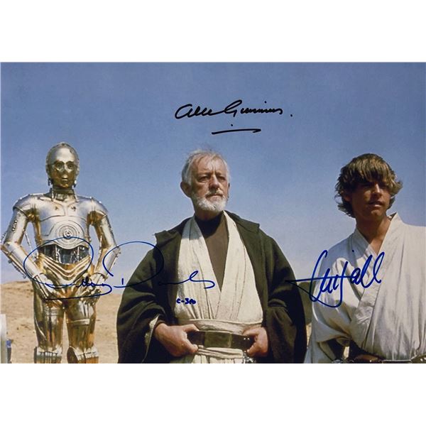 Star Wars Mark Hamill Alec Guinness Autograph Photo