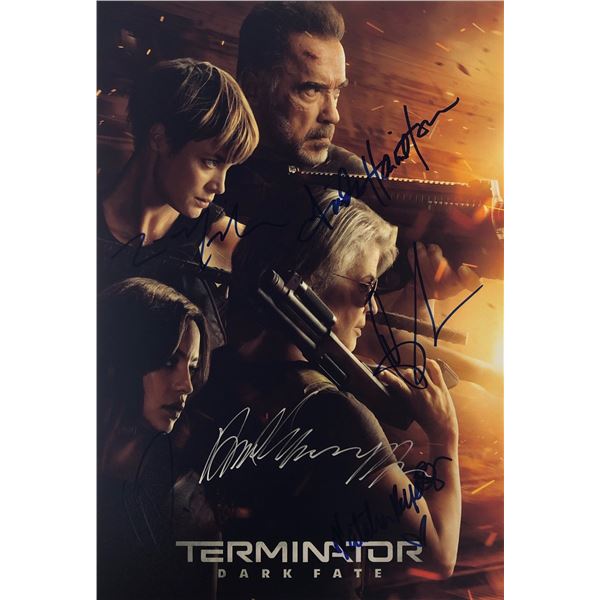 Terminator Dark Fate Photo Arnold Schwarzenegger Linda Hamilton Autographed Signed