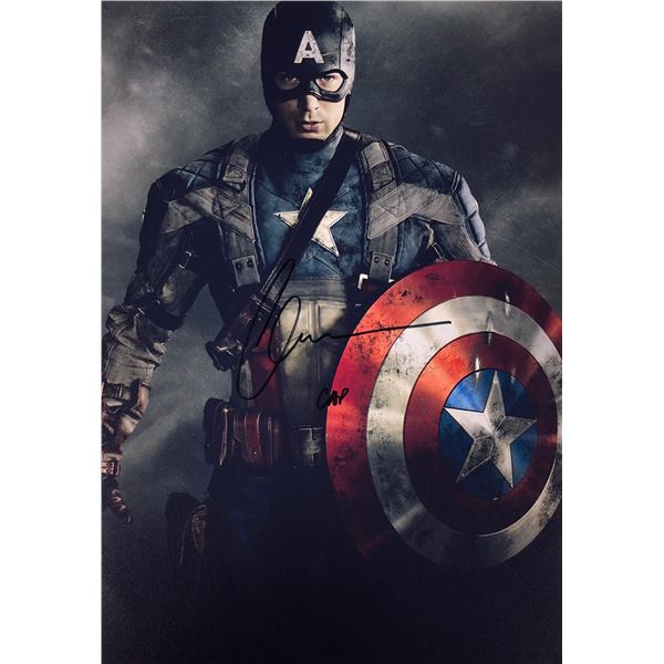 Captain America Chris Evans Photo Autographed Signed