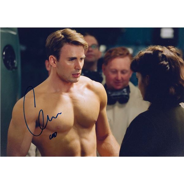Captain America Chris Evans Photo Autographed Signed