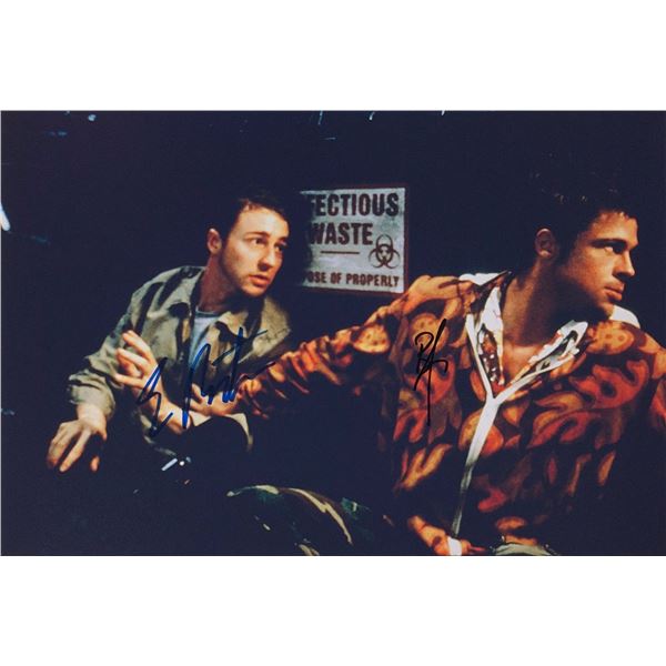 Fight Club Brad Pitt Edward Norton Photo Autographed Signed