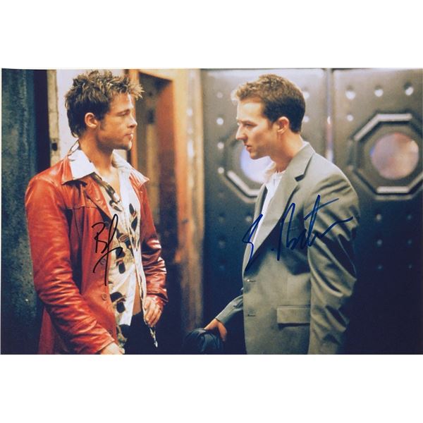Fight Club Brad Pitt Edward Norton Photo Autographed Signed