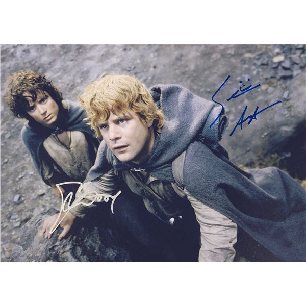 Lord of the Ring Sean Astin Elijah Wood Photo Autographed Signed