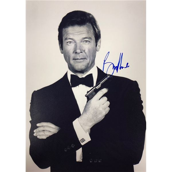 Roger Moore James Bond Autographed Photo