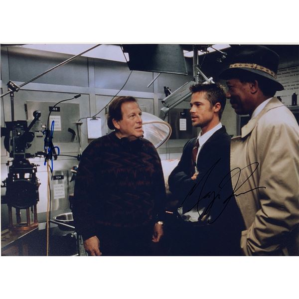 Seven Brad Pitt Morgan Freeman Autographed Photo