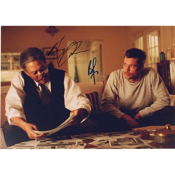 Seven Brad Pitt Morgan Freeman Autographed Photo