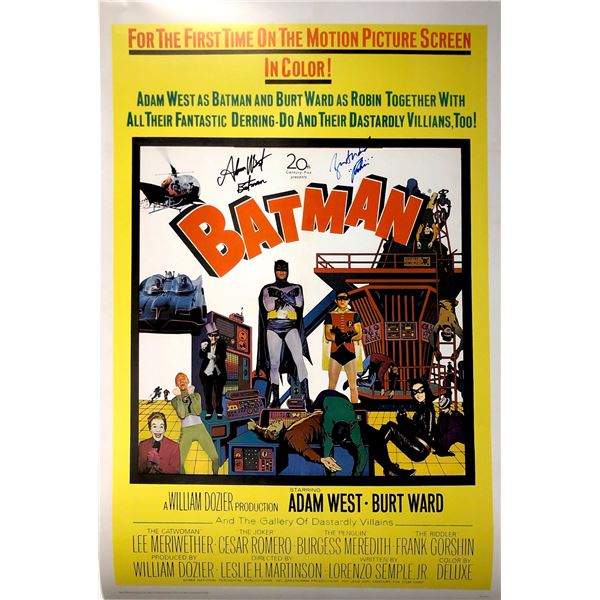 Autograph Signed Batman Adam West Poster