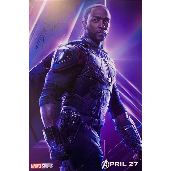 Anthony Mackie Autograph Signed Avengers Poster