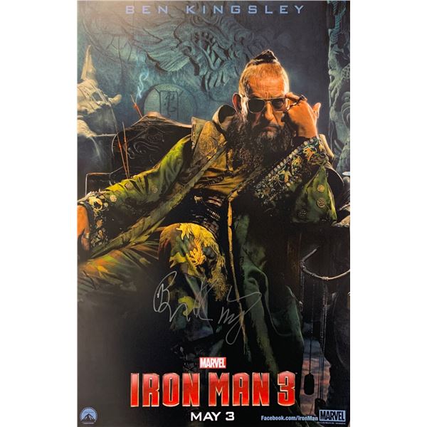 Ben Kingsley Autograph Signed Iron Man 3 Poster
