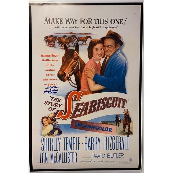 Shirley Temple Autograph Signed Seabiscuit Poster