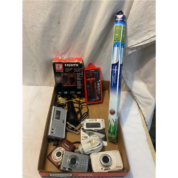 Cameras, HDMI cord earbuds ect