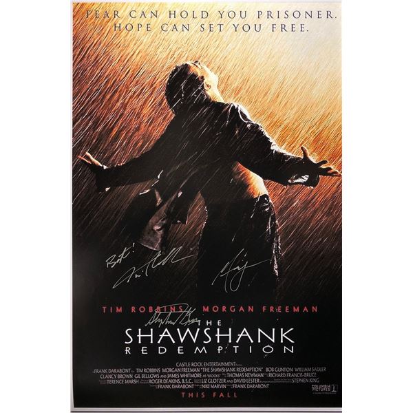 Autograph Shawshank Redemption Poster Morgan Freeman