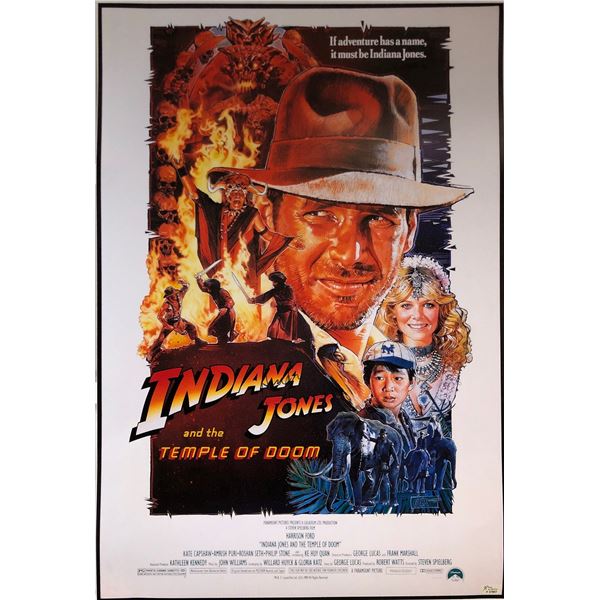 Indiana Jones Temple of Doom Autograph Poster