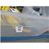 Image 1 : Tub Lot of Cabinet Hardware/Wire, Generator Cord & Flood Light