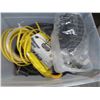 Image 2 : Tub Lot of Cabinet Hardware/Wire, Generator Cord & Flood Light