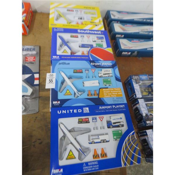 8-United, Jet Blue, Southeast, Spirit, or Other Airport Play Set - 8 X $