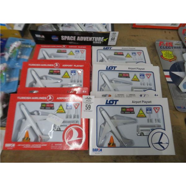 6-Turkish or Polish Airlines Airport Playset - 6 X $