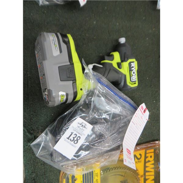 Ryobi 18V Reversible Impact Drill w/Battery & Charger