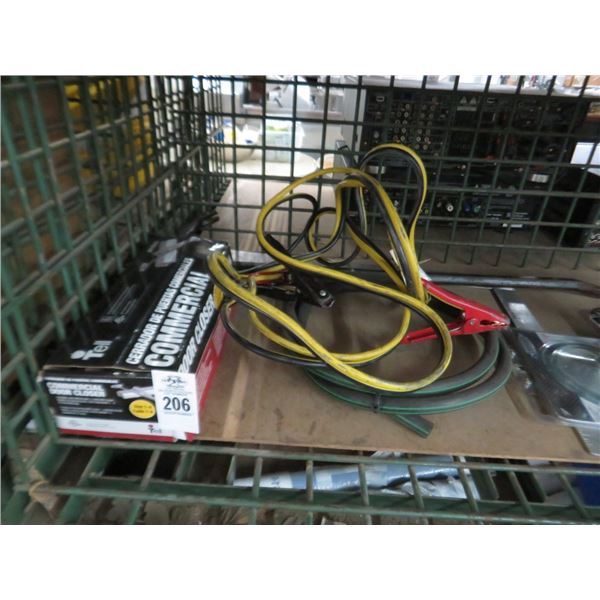 Lot of Bottle Jack, Jumper Cables, Door Closer & Motor Flush