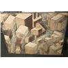 Image 1 : Mid Century Abstract Cityscape Oil Signed Lehman