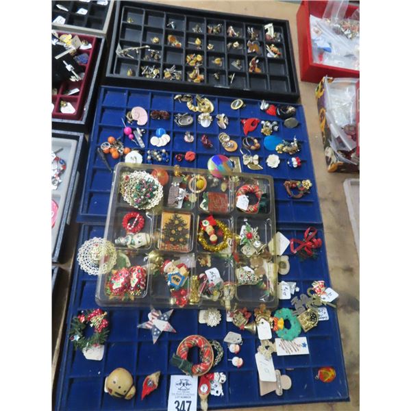 Row Of Fashion Jewelry Pins Brooches Row Of Fashion Jewelry Pins Brooches