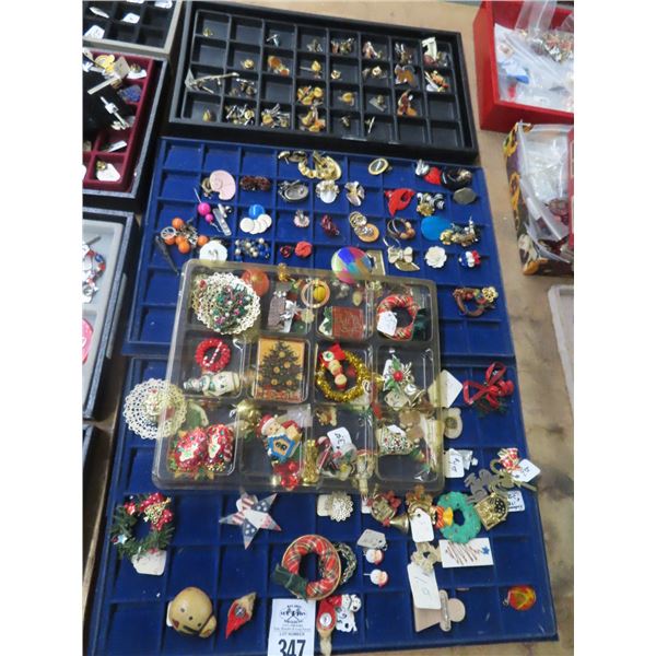 Row of Fashion Jewelry, Pins & Brooches