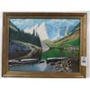 Image 1 : Mountain Stream Scene On Canvas - 27" x 21"