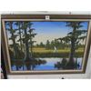 Image 1 : Framed Florida Swamp Art On Canvas by Woosley - 29" x 40"