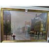 Image 1 : Framed Pano Street Scene On Board - 26" x 38"