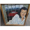 Image 1 : Framed Oil On Canvas "Little Richard "- 28" x 28"