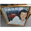 Image 3 : Framed Oil On Canvas "Little Richard "- 28" x 28"