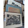 Image 1 : Row of Framed Art 4 Includes Several Signed Limited Edition Semi Abstract Mid Century
