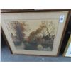 Image 1 : Framed River Art - 34" x 30"